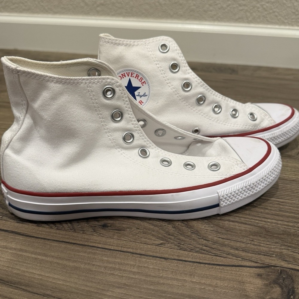 Converse All Star High Top White Unisex Size Men 5.5 Women 7.5 M7650 EUC No Lace